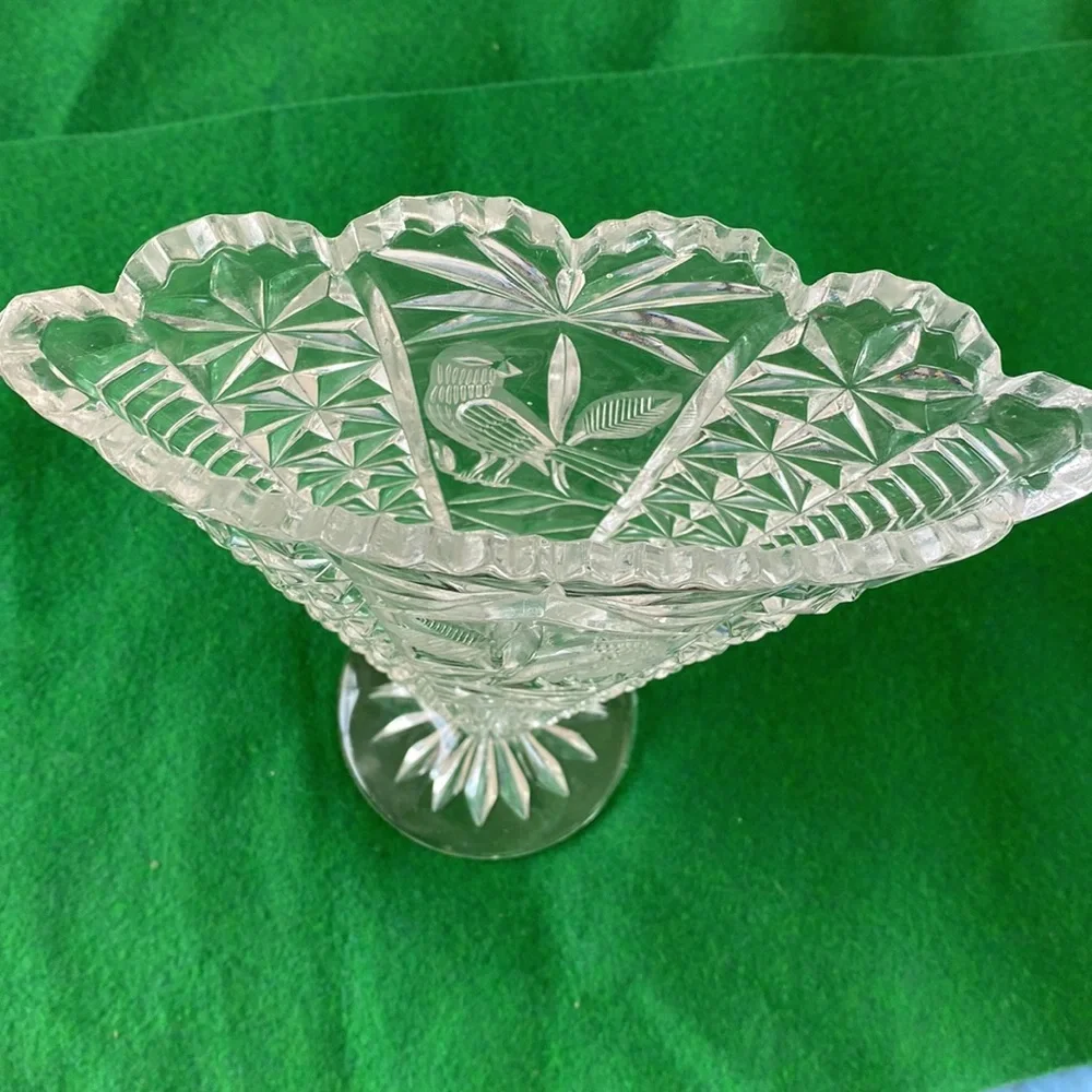 Hofbauer Byrds Cut Glass Flower Vase Vintage ‘60’s - Picture 2 of 8